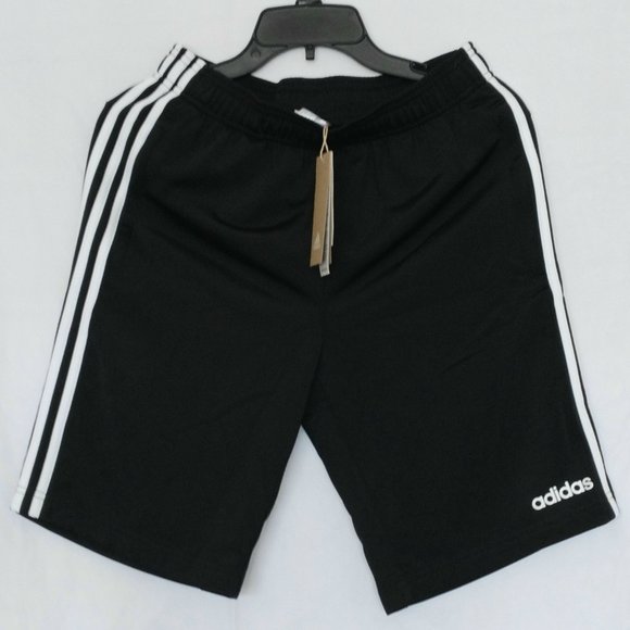 🆕adidas Men's Essentials 3-Stripes Tricot Shorts, SM, MD-Black/White, NWT, Auth - Picture 3 of 10
